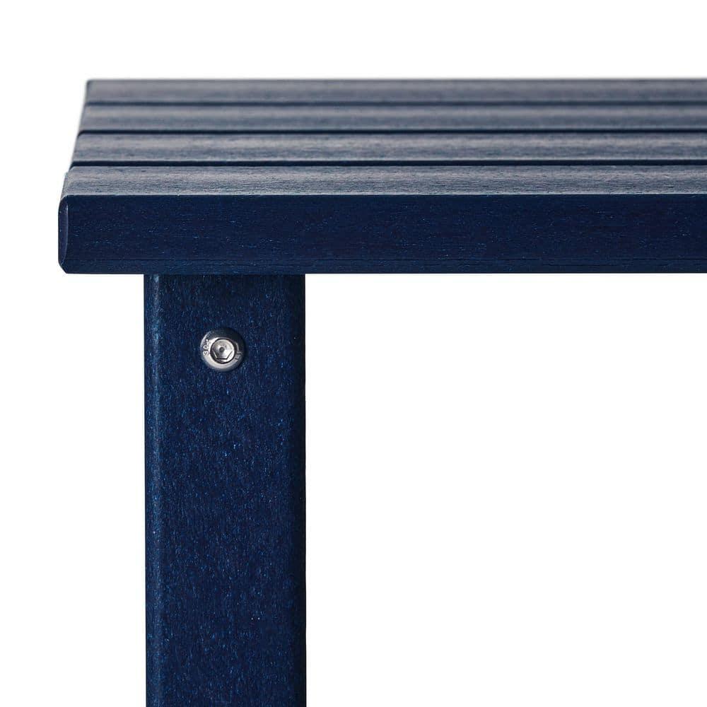 Polytrends  Laguna Hdpe All Weather Outdoor Patio Square Side Table Navy Blue