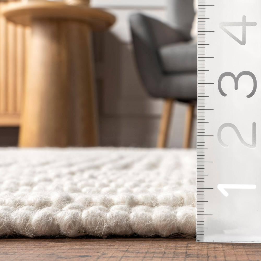 Nuloom Dorene Abstract 3x5 Wool Accent Indoor Area Rug for Living Room Bedroom Dining Room Entryway Kitchen, Ivory