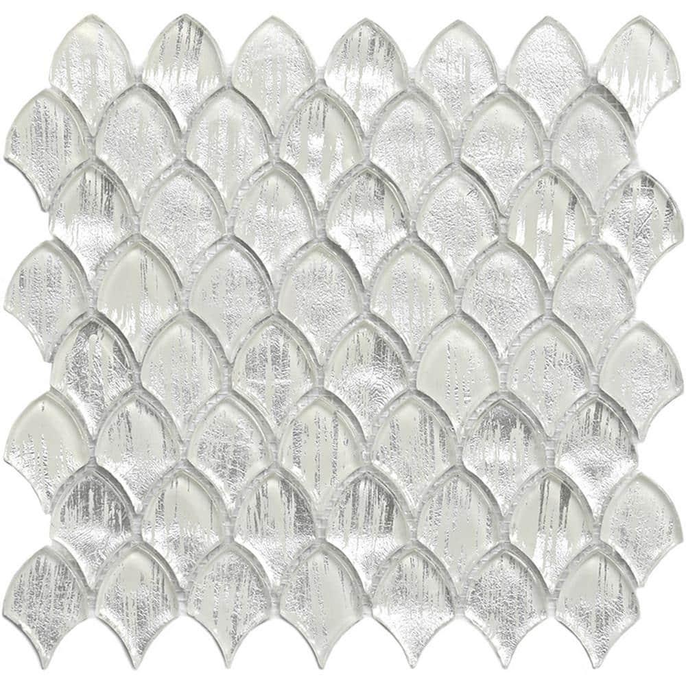 Majeste 0.5" x 2" Glass Fish Scale Mosaic Wall & Floor Tile