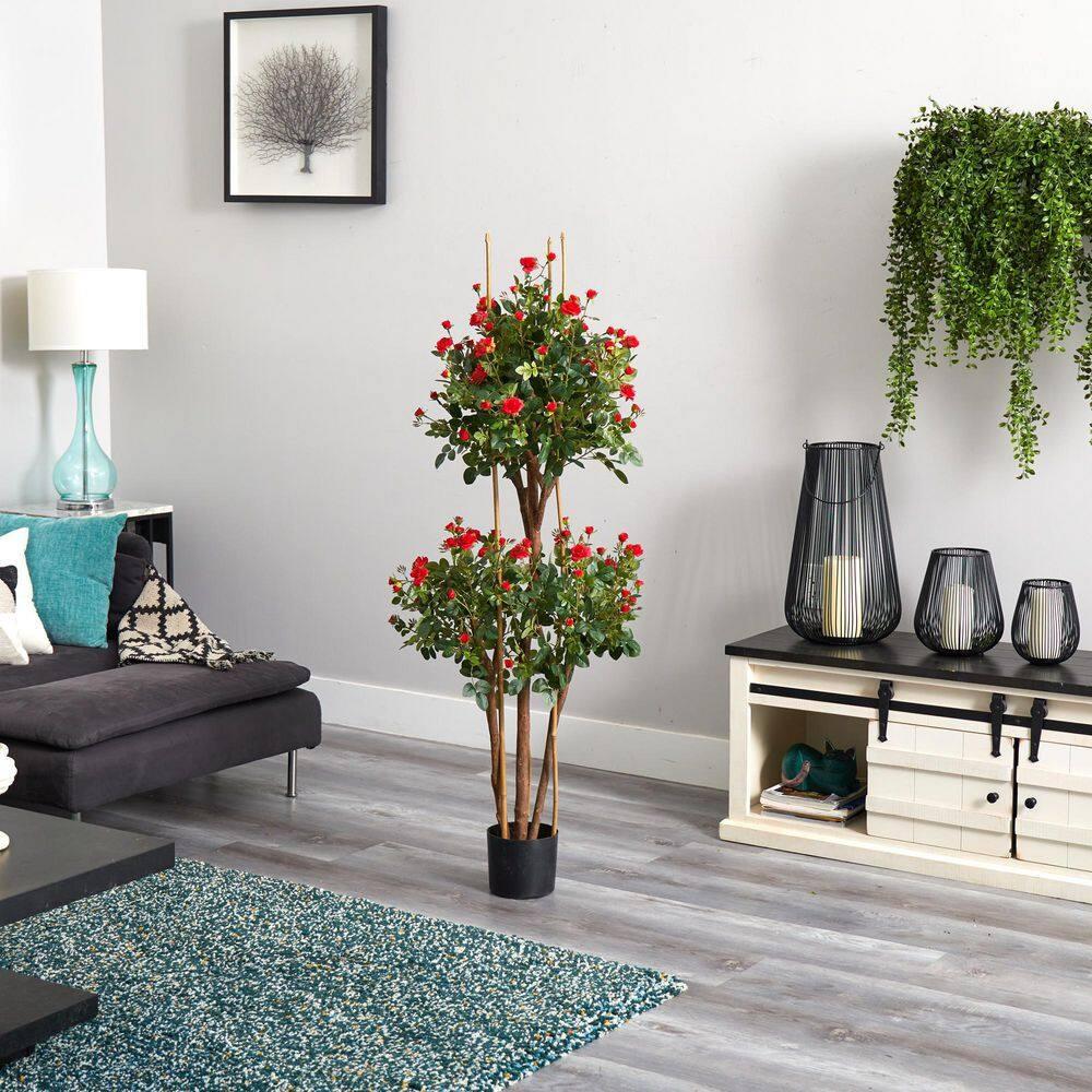 Nearly Natural 5-ft Mini Rose Silk Tree