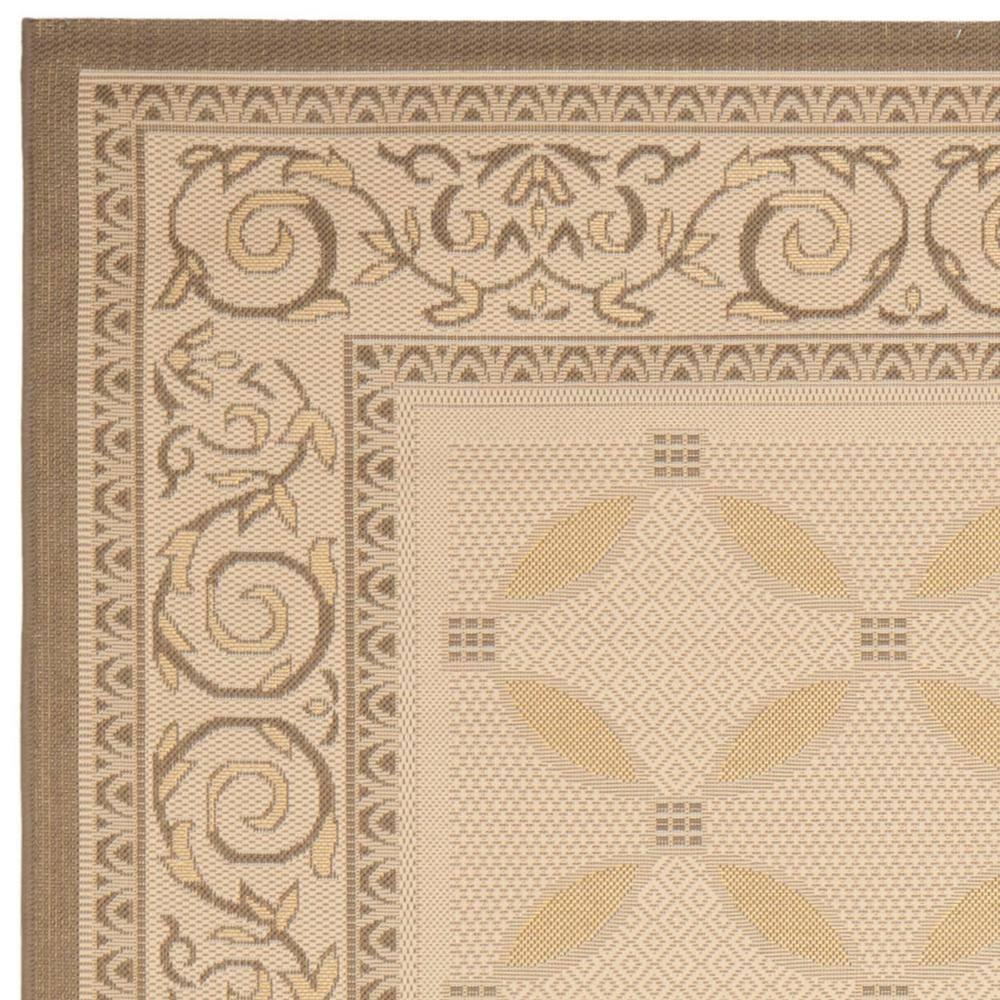 SAFAVIEH Courtyard Cohen Bordered Indoor/Outdoor Area Rug, Dark Beige/Beige, 9' x 12'