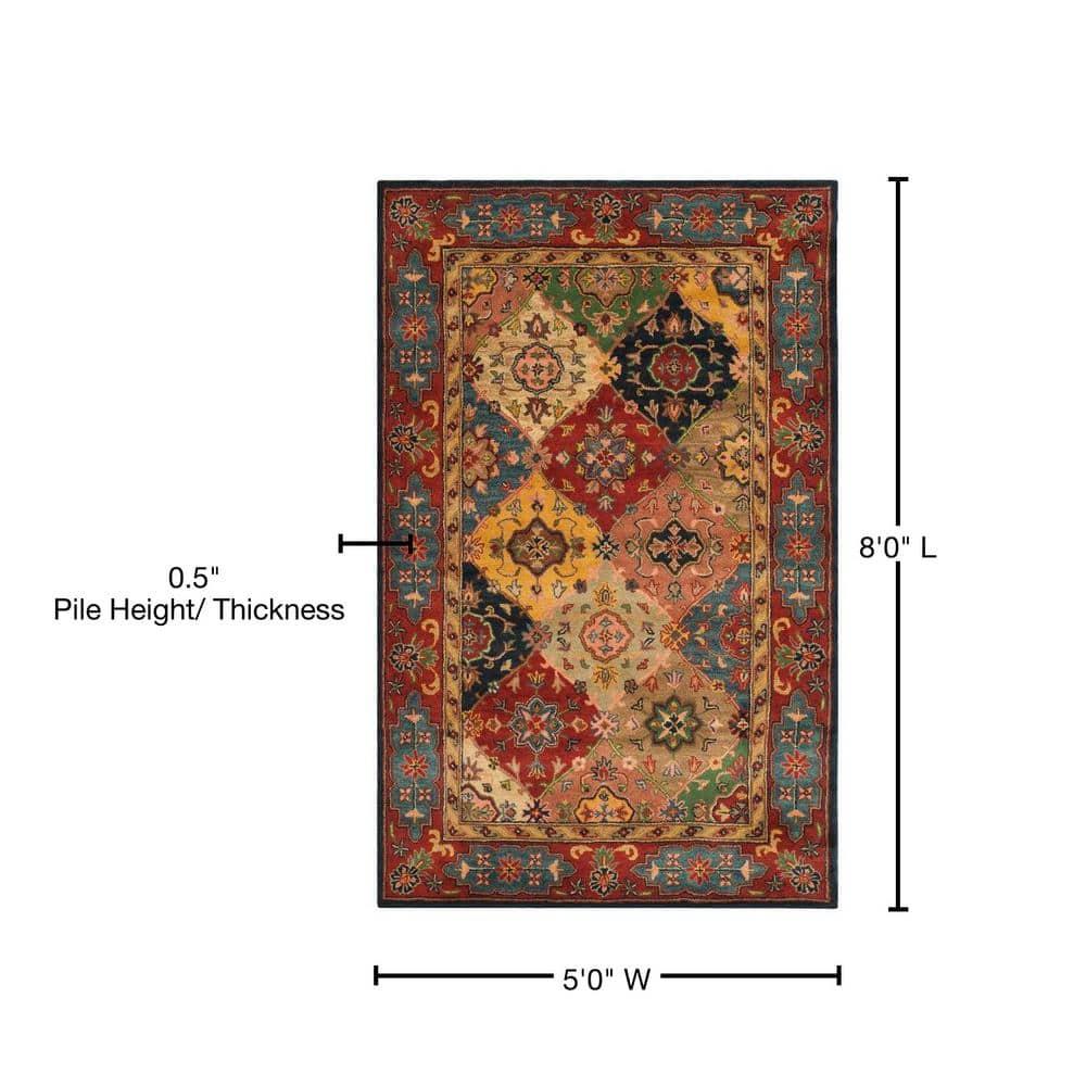Heritage HG926 Hand Tufted Area Rug - Red/Multi - 5'x8' - Safavieh.