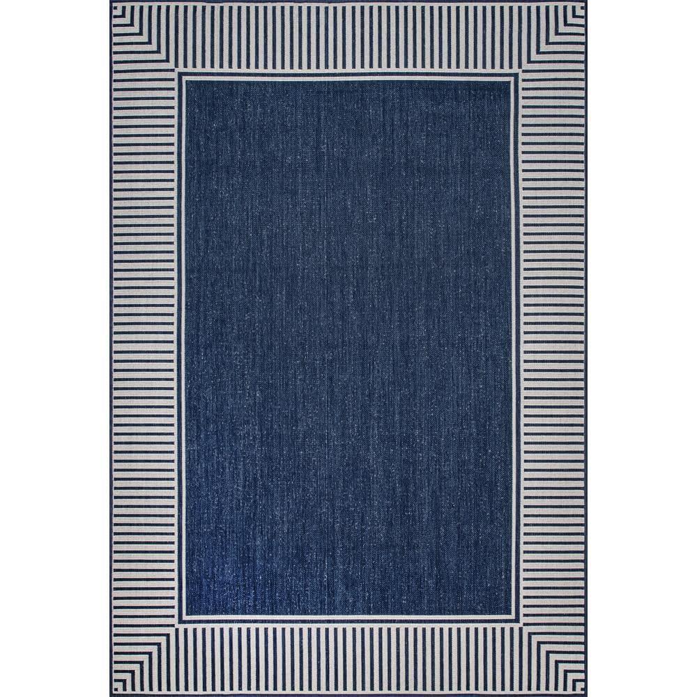 nuLOOM 4' x 6' Outdoor Area Rug, Stain Resistant, Weather Resistant, High Traffic, Patio, Balcony, Outside, Living Room, Dining Room, Asha Navy