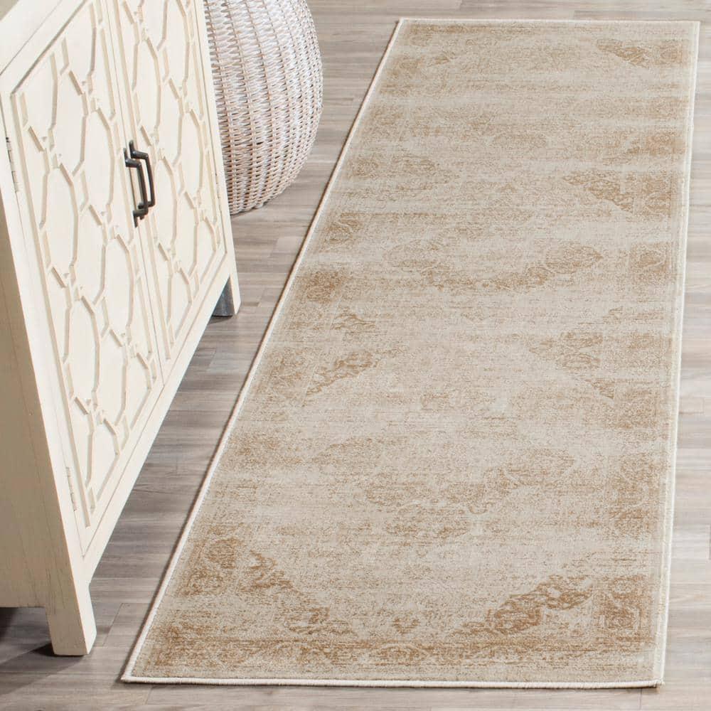 Vintage VTG159 Power Loomed Indoor Skid-Resistant Runner Rug - Stone - 2'2"x8' - Safavieh