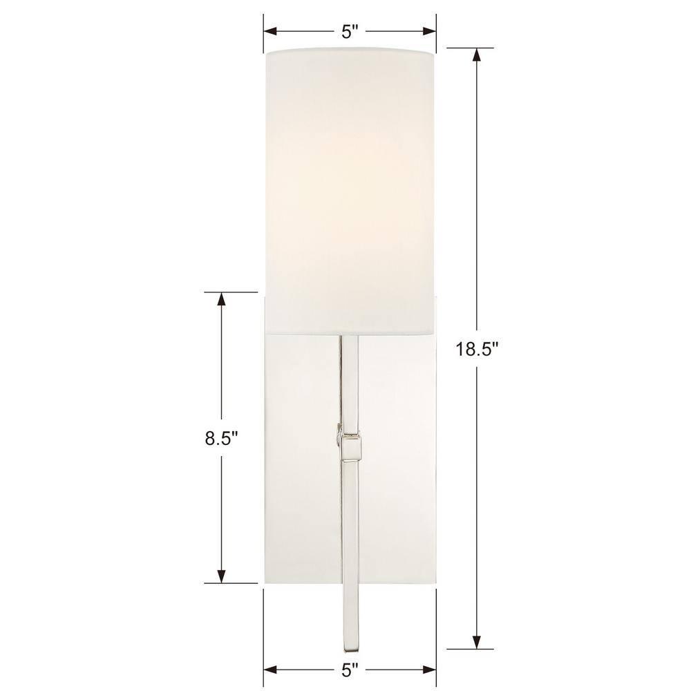 VER-241-PN-Crystorama Lighting-Veronica - One Light Wall Sconce-Polished Nickel Finish