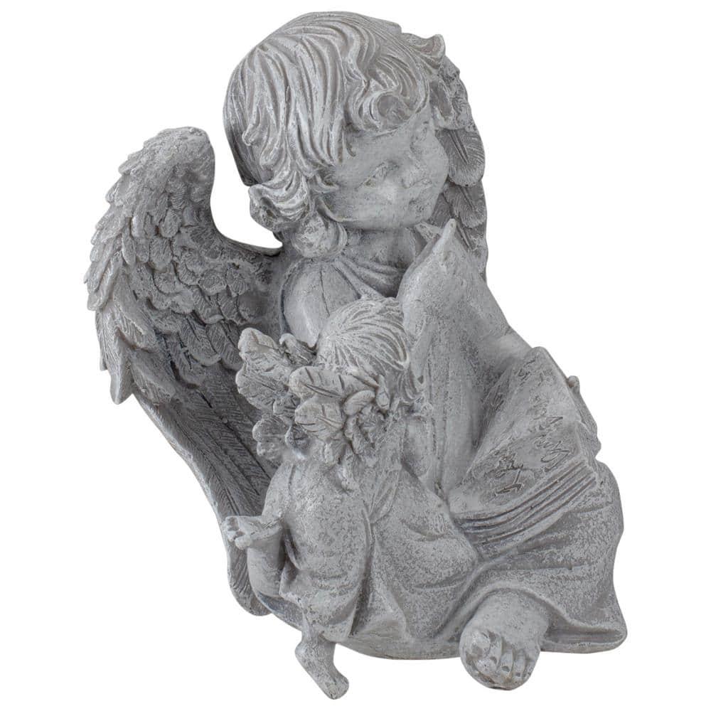 Northlight 8.25" Reading Angels with Book Outdoor Garden Statue