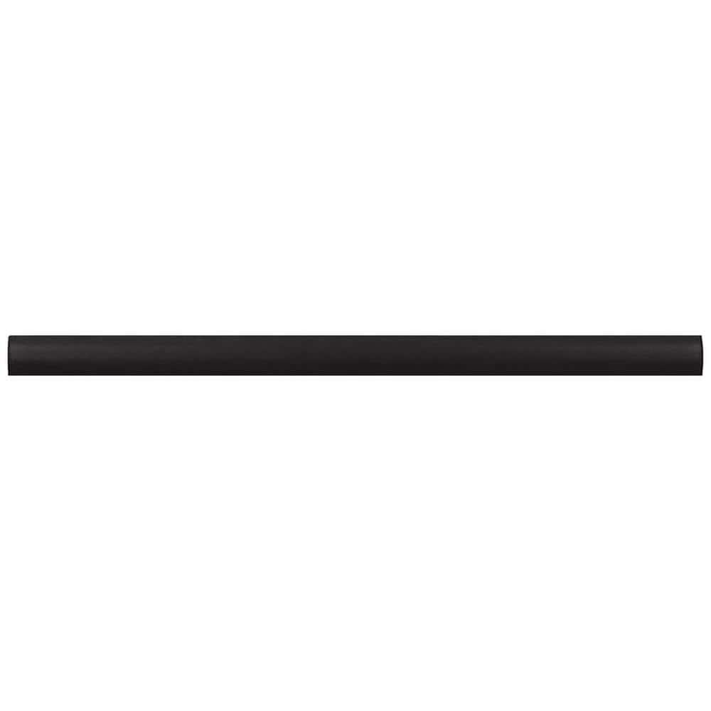 Arte 0.47 in. x 7.87 in. Matte Black Ceramic Pencil Tile Trims (0.3 sq. ft./case) (10-pack)