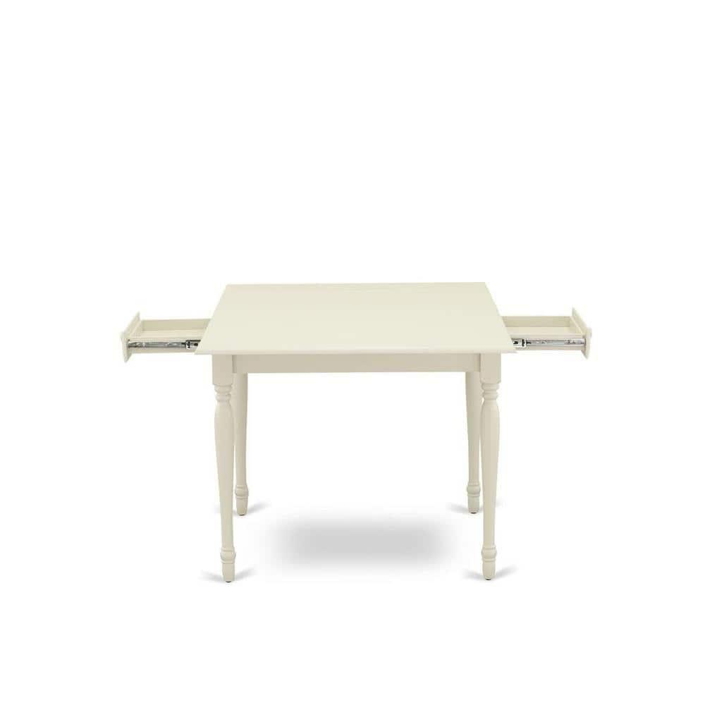 East West Furniture 5 Piece Dining Table Set Consists of a Rectangle Solid Wood Table with Dropleaf