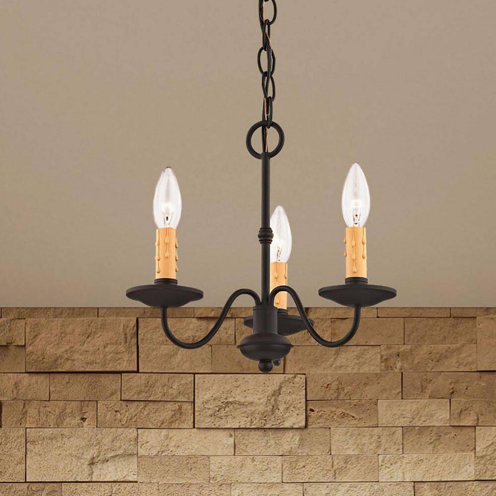 Livex Lighting Heritage 3 - Light Chandelier in  Black