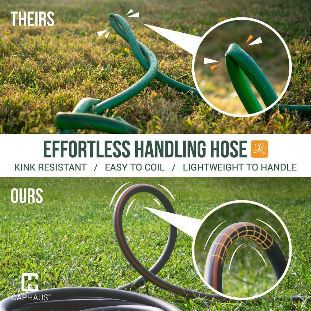 100 ft Gray and Orange PVC Garden Hose with Brass Fittings