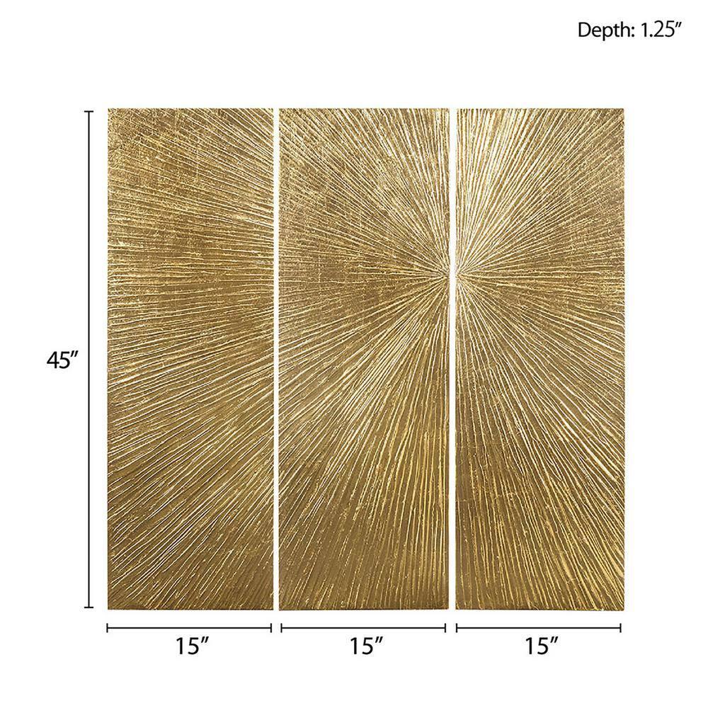 Madison Park Signature Sunburst 3-Piece Hand-Painted Resin Wall Art