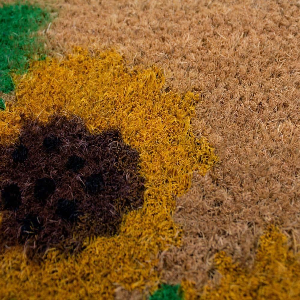 Storm Stopper All Weather Welcome With Sunflowers Indoor/Outdoor Printed Coir Mat
