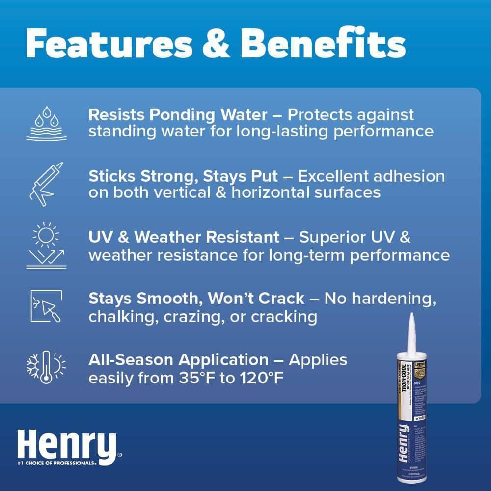 Henry Tropic-Cool 884 White Silicone Sealant 10 oz