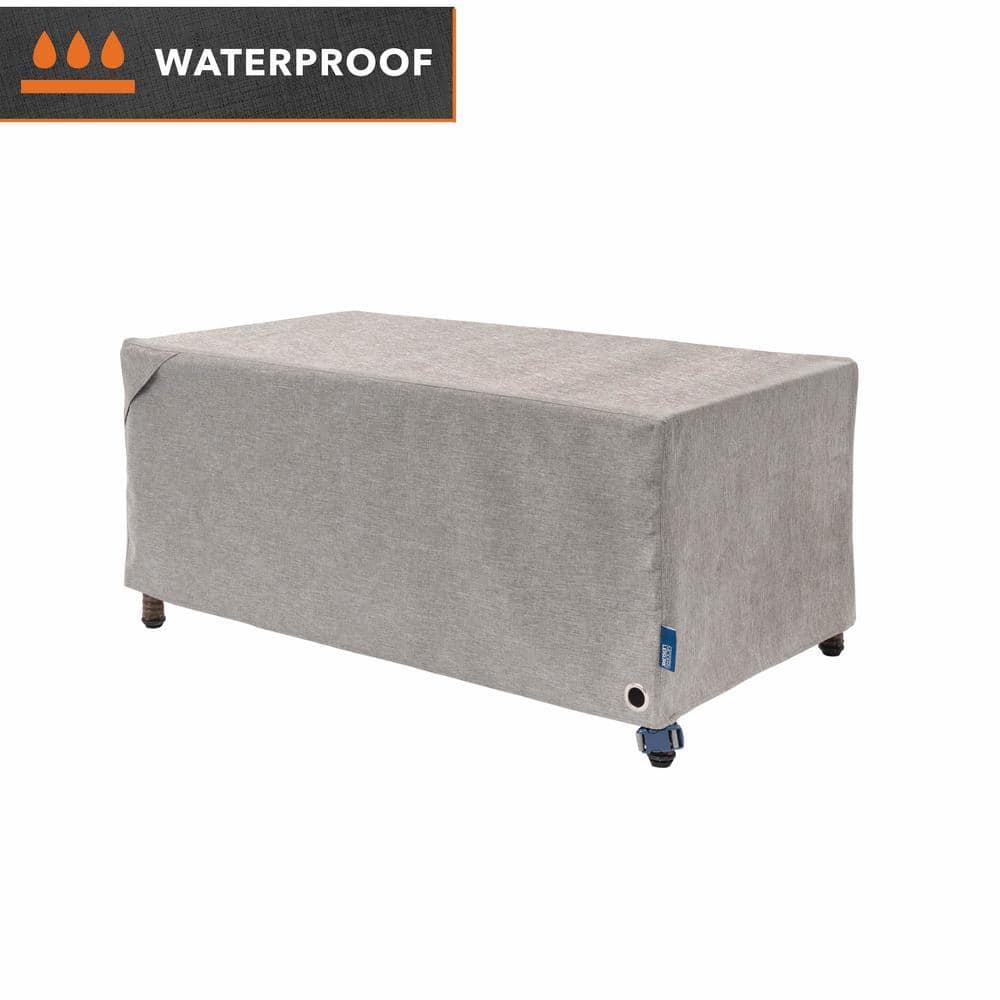 Modern Leisure Garrison Patio Ottoman Cover, Waterproof, 42"L x 22"W x 17"H, Granite Gray