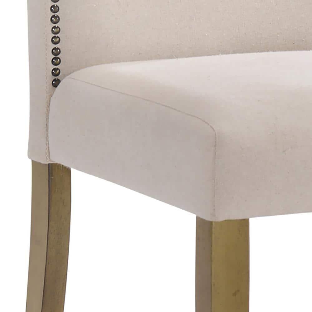 Carolina Living Romero Parson Chair - Harvest Oak - Linen Upholstery