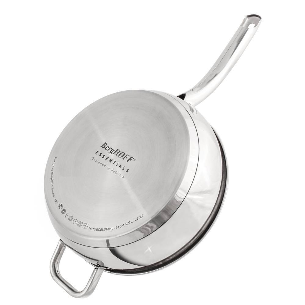 BergHOFF BergHOFF Stainless Steel 18/10 Deep Skillet Belly Shape, 9.5"