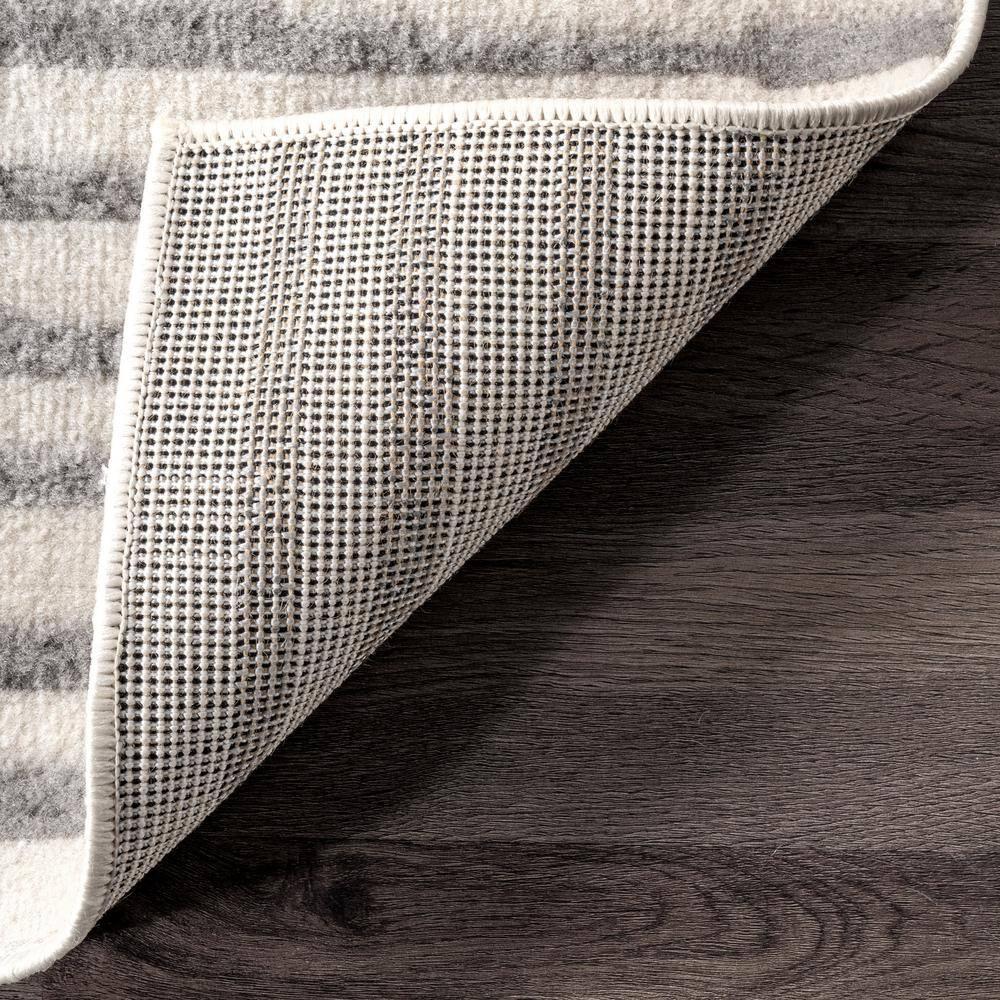 4'x6' Briggs Contemporary Striped Area Rug Light Gray - nuLOOM: Geometric Pattern, Low Pile, Indoor Use, Rectangle
