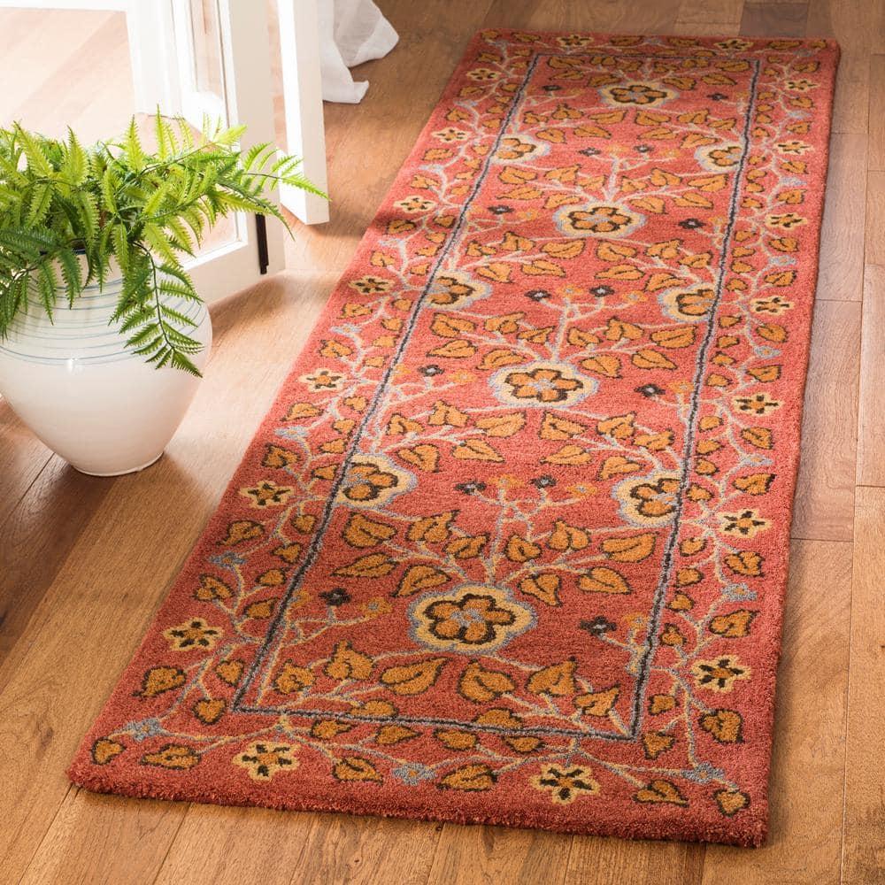 SAFAVIEH Heritage Sashka Traditional Wool Runner Rug, Red/Multi, 2'3" x 12'
