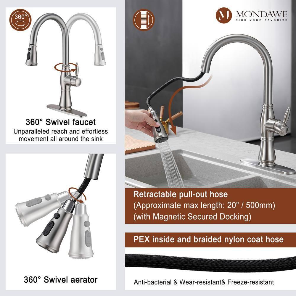 mondawe Mondawe Pull Down Kitchen Faucet MD-D48-BN