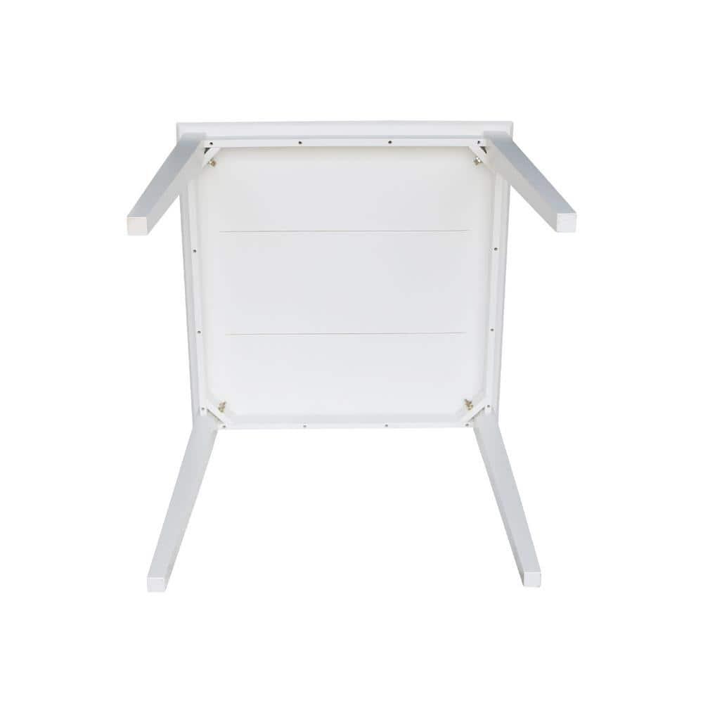 International Concepts Solid Wood 36" Square Counter Height Dining Table White: 4-Seat, Non-Extension, Wood Frame
