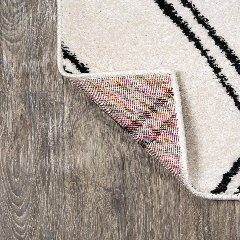 3'x5' Deia Moroccan Style Diamond Shag Area Rug, White/Black - JONATHAN Y