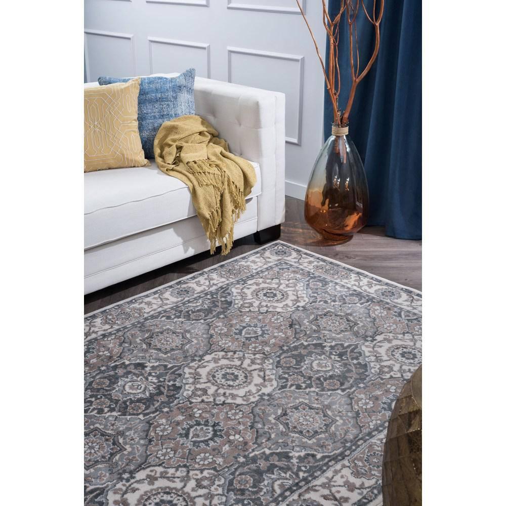 Tayse Madison 5 x 7 (ft) Loomed Polypropylene Cream Rectangular Indoor Floral/Botanical Oriental Area rug