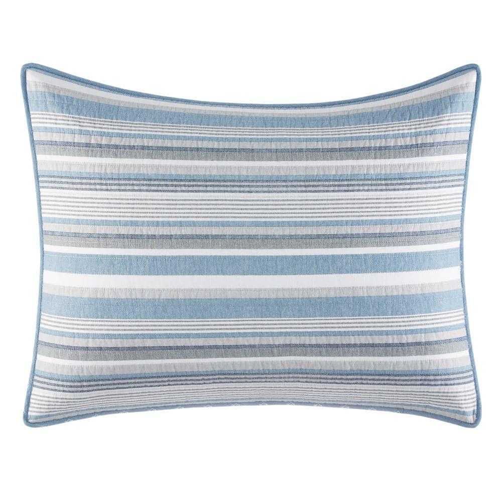 Nautica Nautica Jettison Cotton Reversible Blue Quilt Set