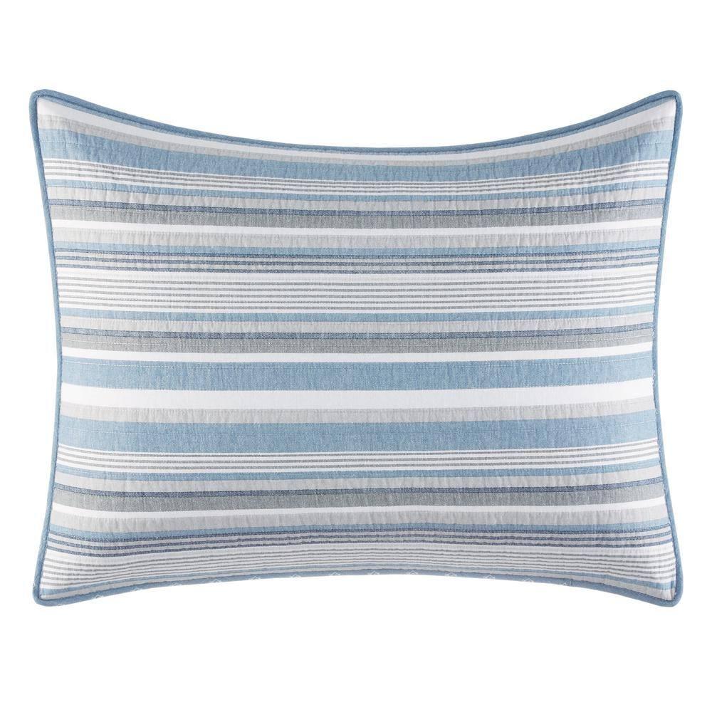 Nautica Nautica Jettison Cotton Reversible Blue Quilt Set