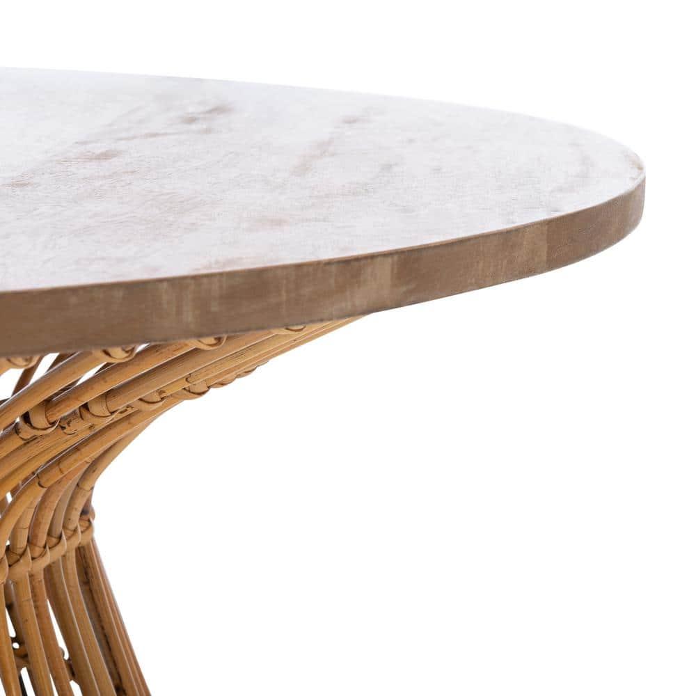 Whent Round Coffee Table - Natural/Black - Safavieh