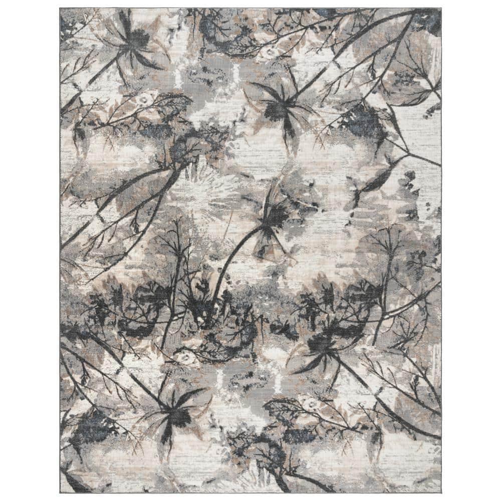 Gertmenian Quattro Scalia Modern Abstract Gray Polyester Polypropylene Indoor Area Rug, 5'3"x7'