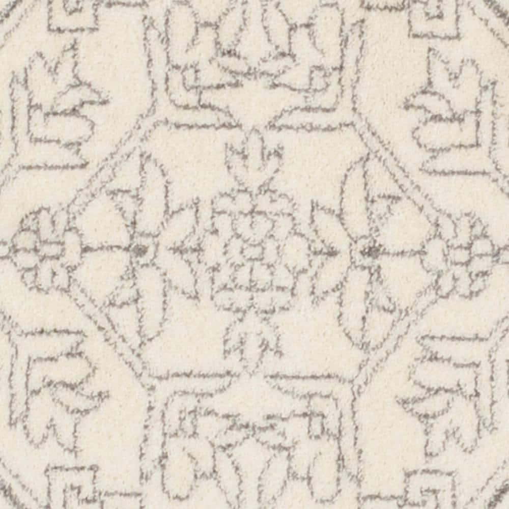 Adirondack ADR108 Power Loomed Area Rug - Ivory/Silver - 9' Round - Safavieh.
