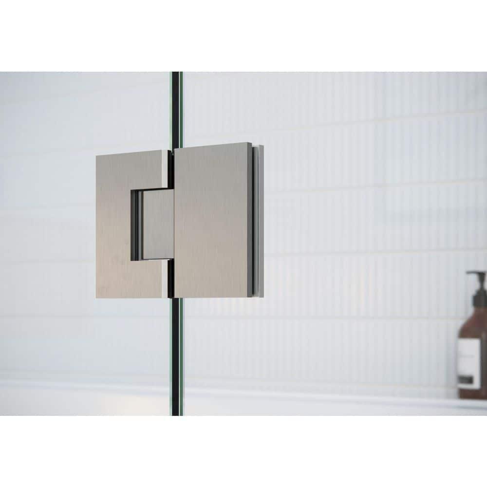 Stellar 49.75 in. x 78 in. Fully Frameless 3 Panel Inline Hinge Shower Door