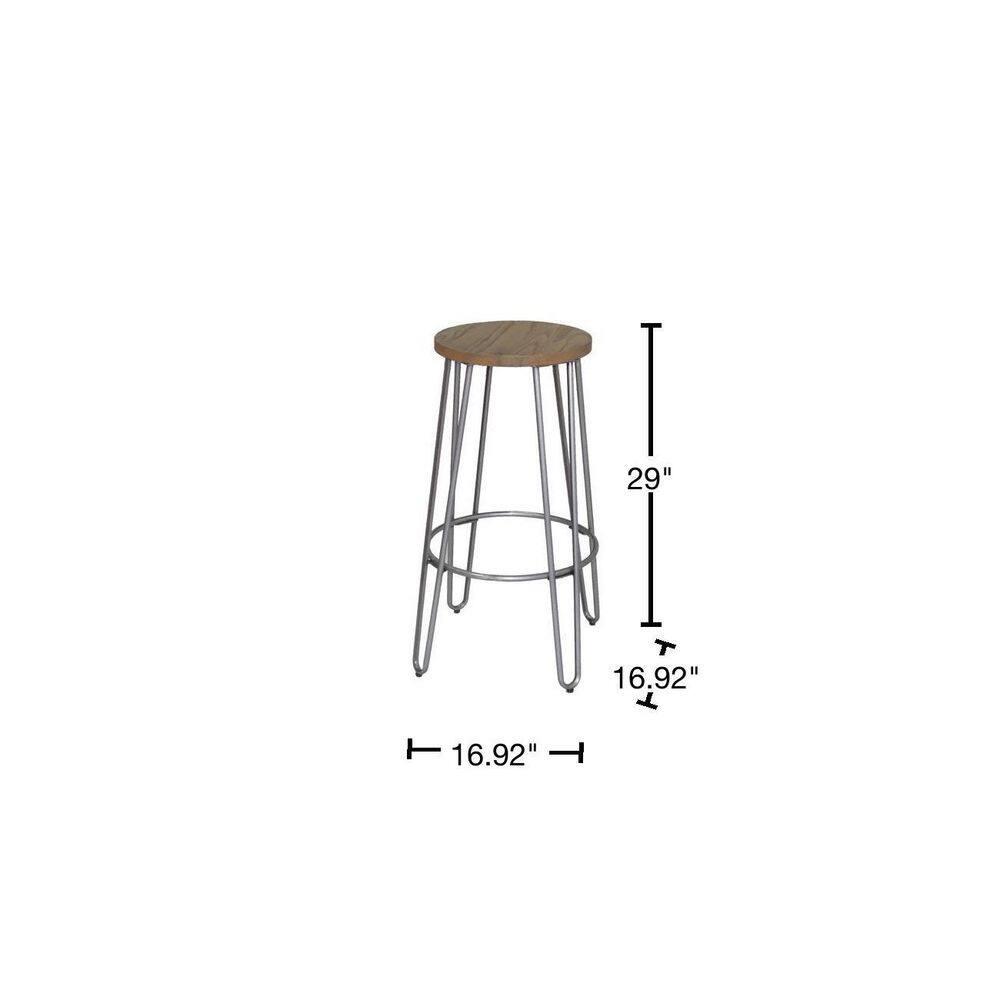 29" Quinn Barstool Metal - ACEssentials: Powder-Coated Steel Frame, Fixed Height, Mid-Century Modern Design