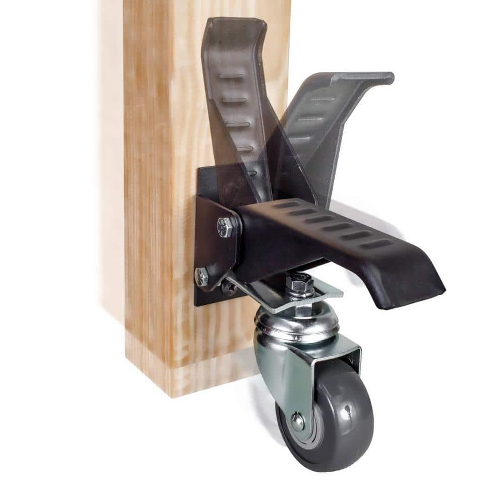 POWERTEC Workbench Caster Kit Set of 4 with 400 lbs Loads, 2-1/2 Inch Retractable Stepdown Caster Wheels for Workbenches, Tables, Stands and Equipments (17000)