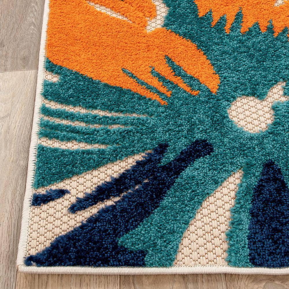 World Rug Gallery Modern Floral Indoor/Outdoor Area Rug - Multi 5' x 7'