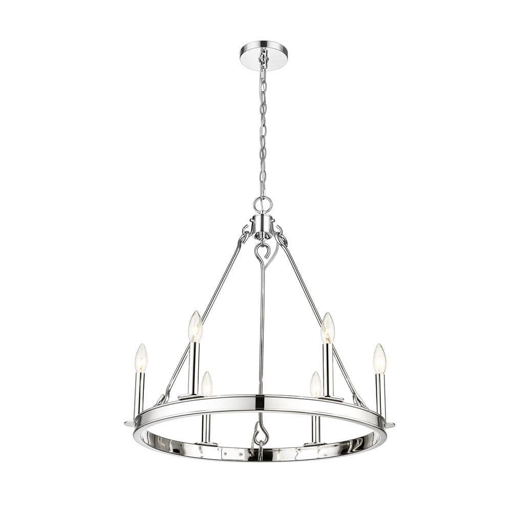 Z-Lite Barclay 6 - Light Dimmable Wagon Wheel Chandelier