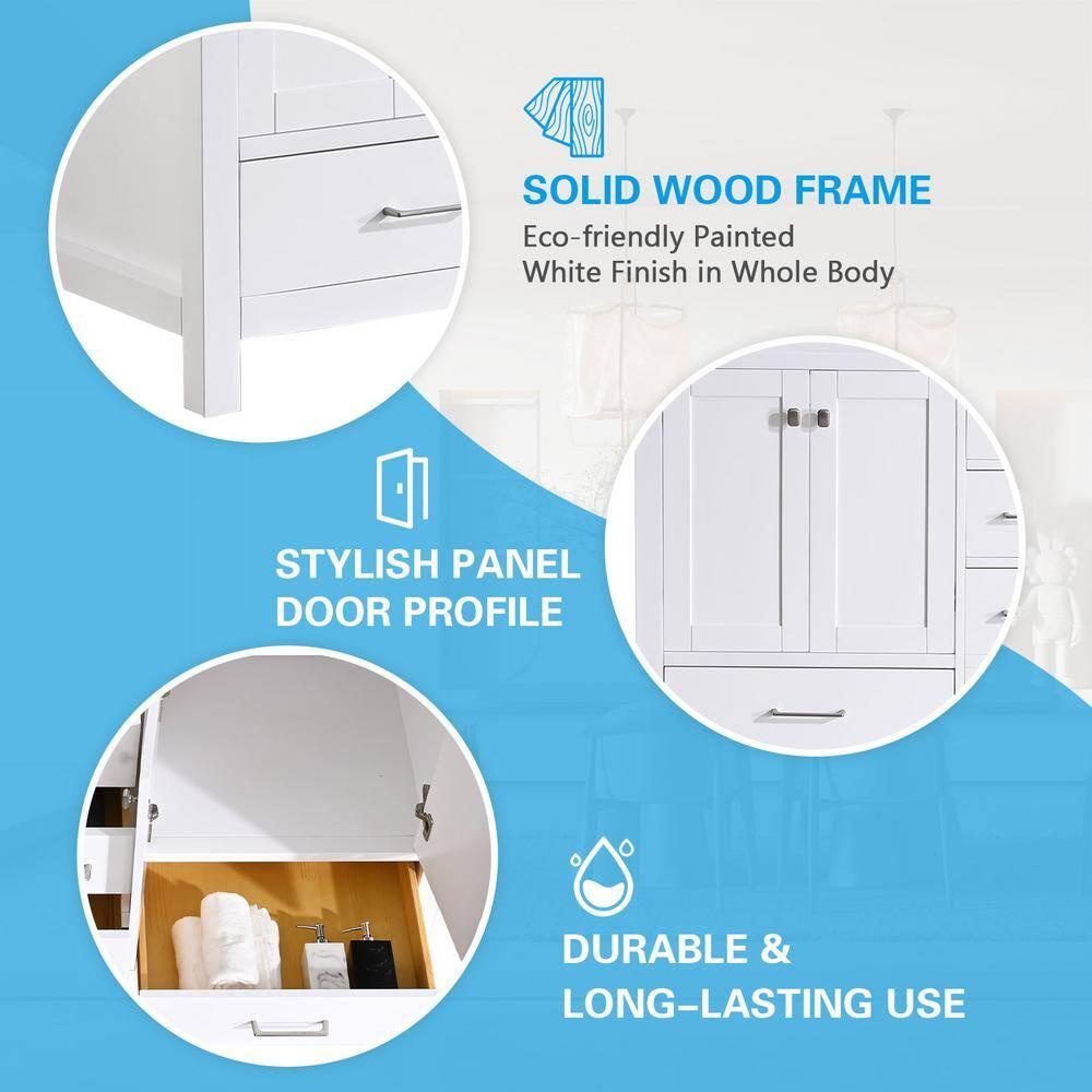 DSUNNER 60 in Bathroom Vanity without Top and Sink, 60 inch Modern Freestanding Bathroom Storage Only