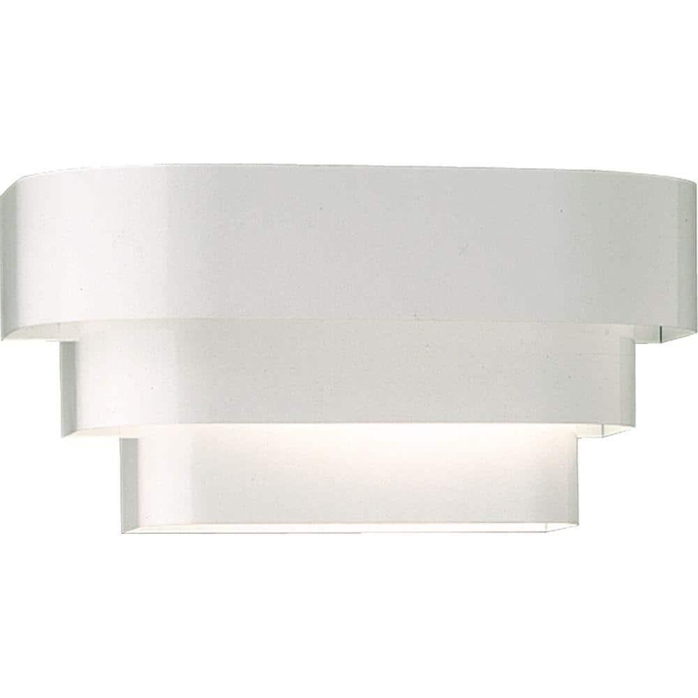 Progress Lighting Travera 1-Light Wall Sconce, White Finish, Metal Shade