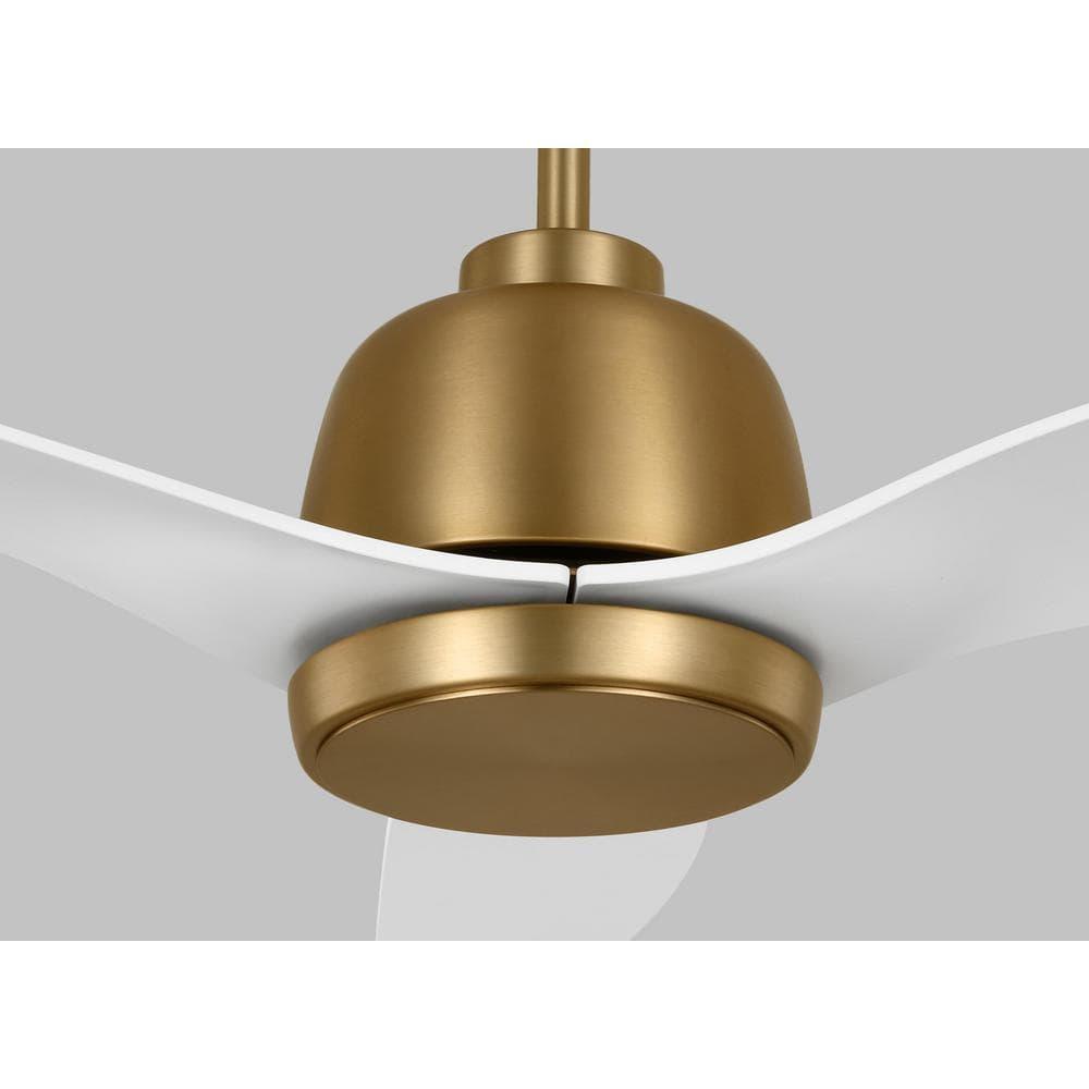 Avila 54" Satin Brass Ceiling Fan with Matte White Blades and LED Light