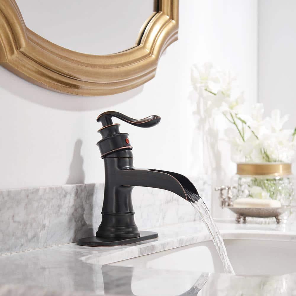 Single-Hole Single-handle Bathroom Faucet with Drain Assembly