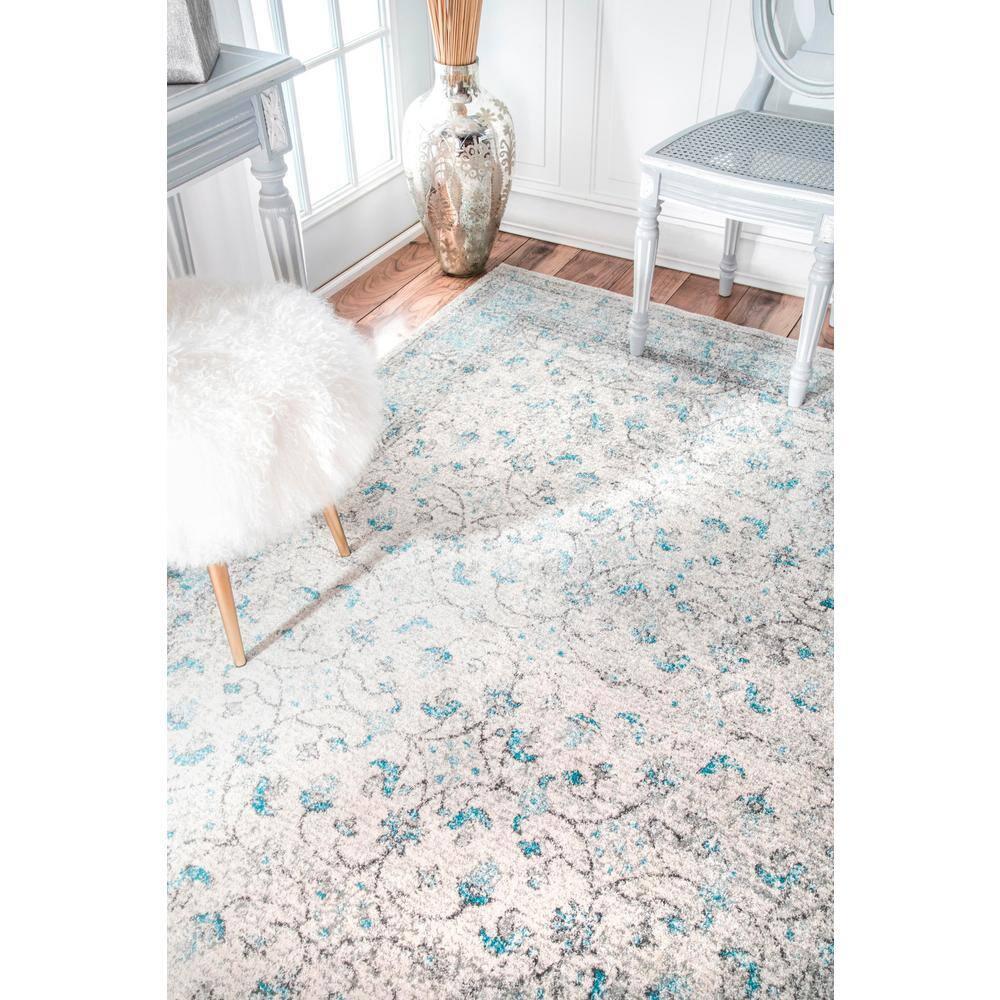 nuLOOM Rio Transitional Farmhouse Area Rug, 10' x 14', Aqua