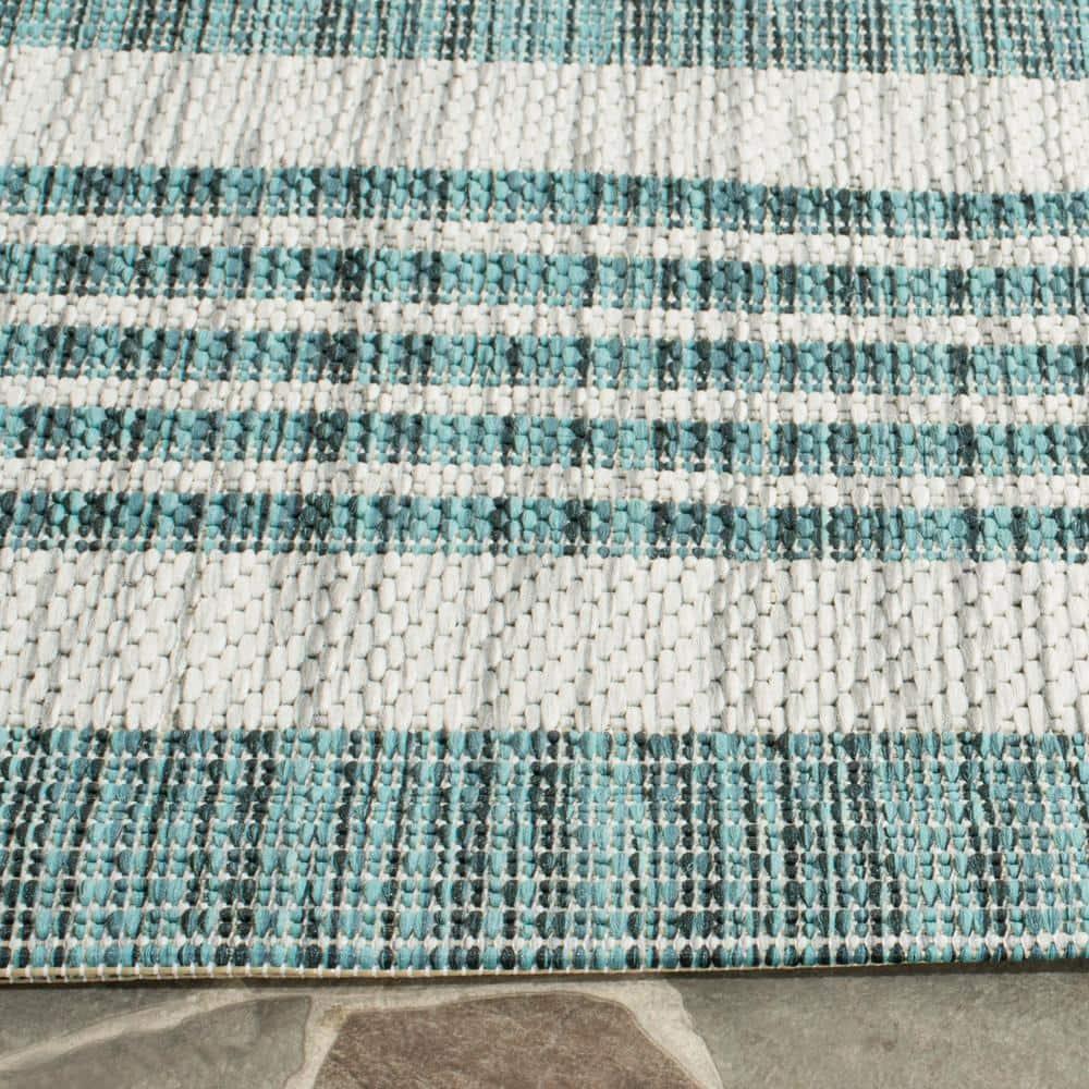 Courtyard CY8062 Power Loomed Indoor and Outdoor Area Rug - Grey/Blue - 5'3"x7'7" - Safavieh