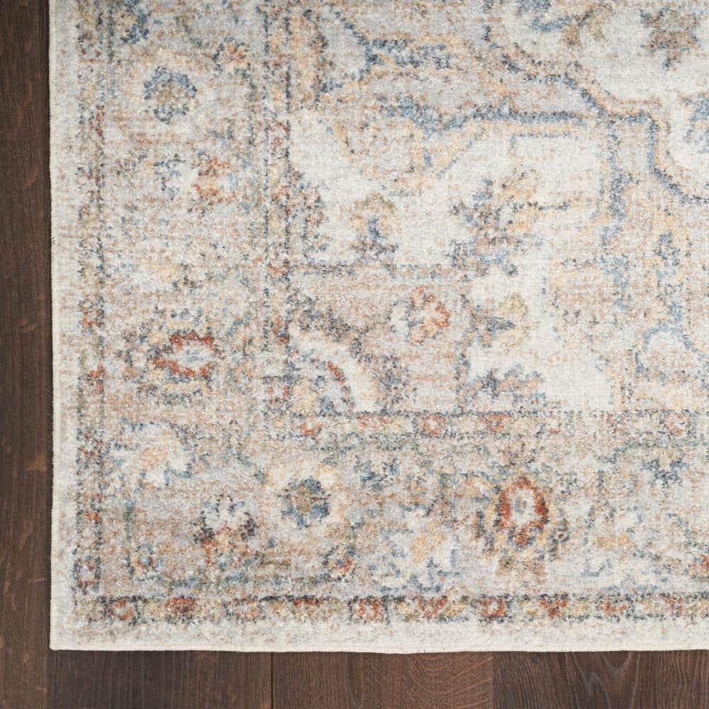 Nourison Astra Machine Washable Vintage Medallion Indoor Rug Grey/Multi 2'2" x 4'