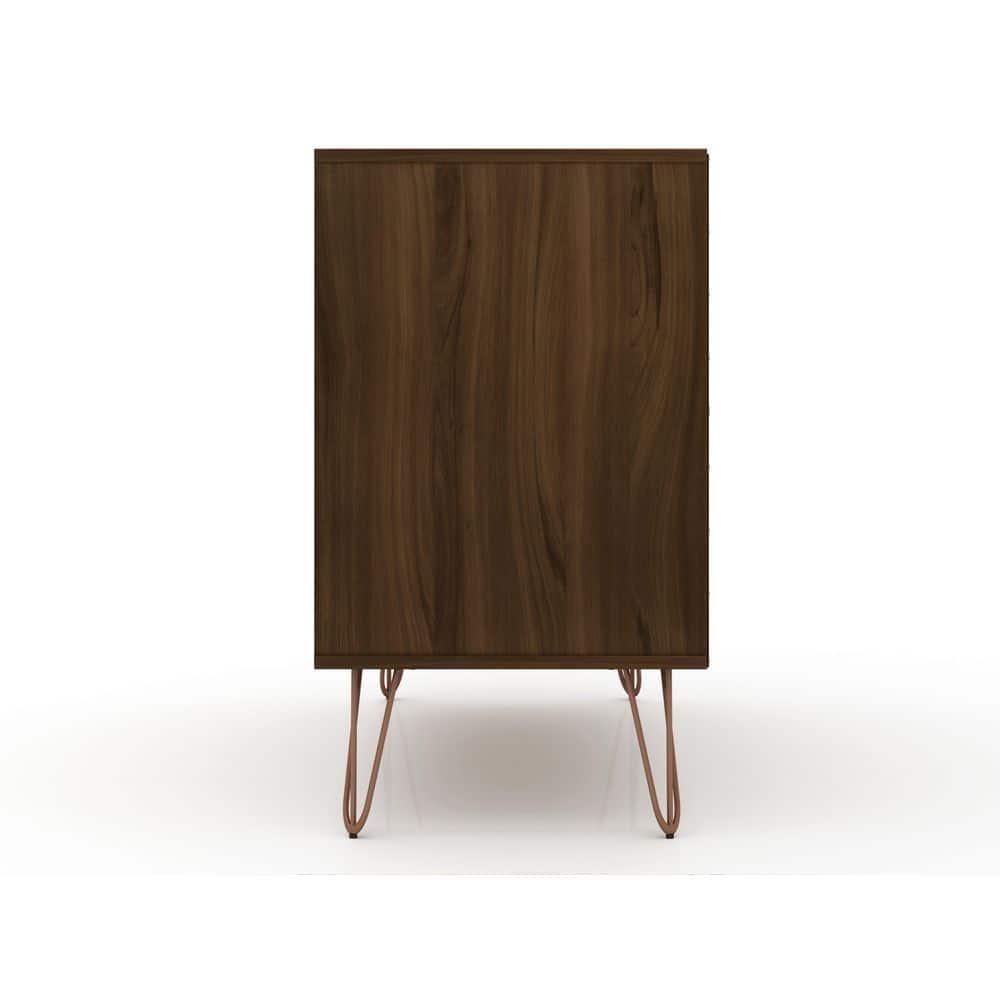 Manhattan Comfort Rockefeller Dresser Brown - Manhattan Comfort: MDF Composite Frame, 3-Drawer Storage for Bedroom, Assembly Required