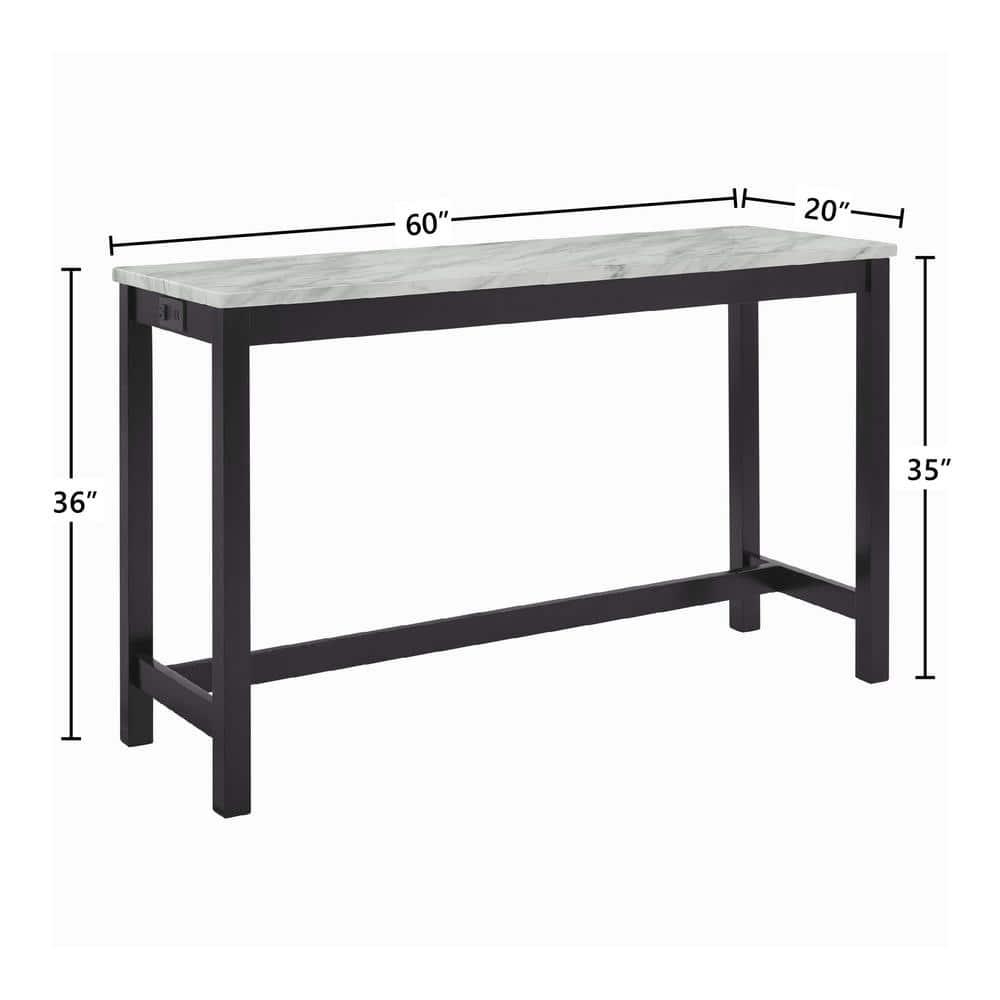 New Classic Furniture Celeste 4-Piece Faux Marble & Wood Bar Set in Blue