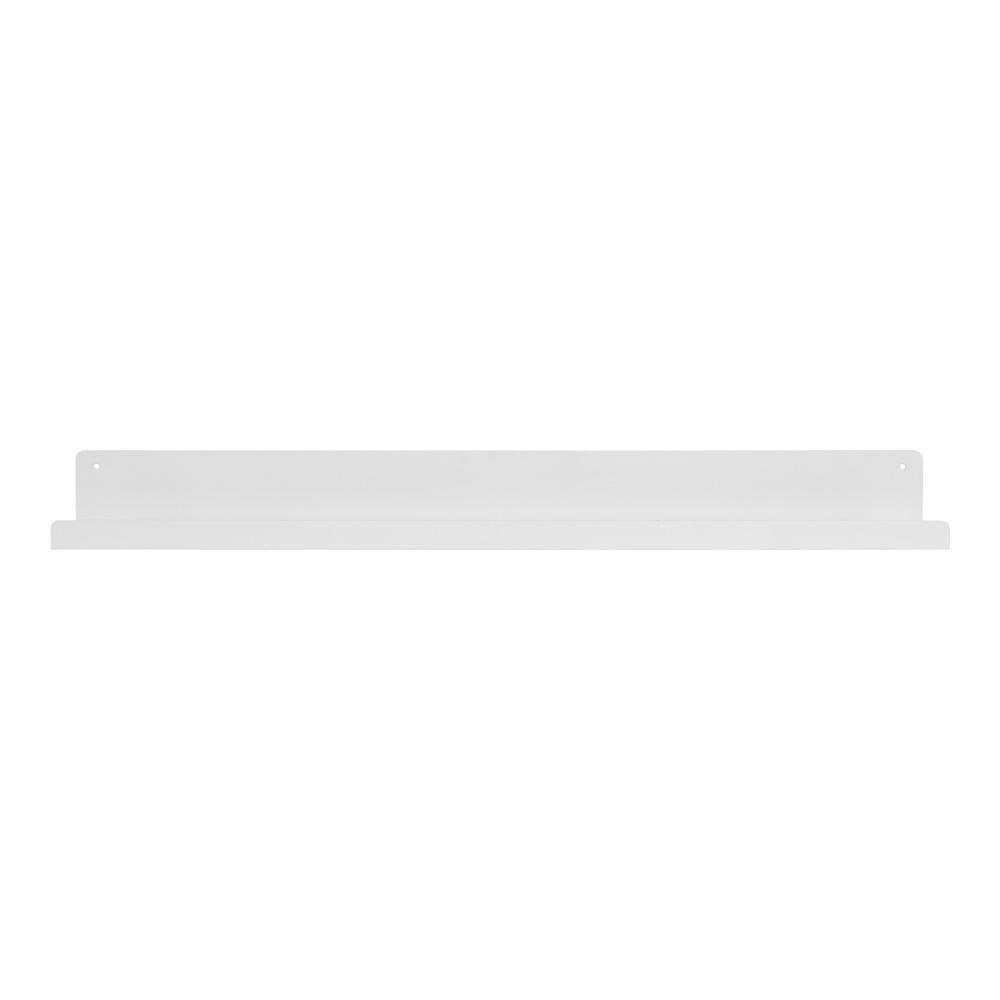 Kate & Laurel All Things Decor 36" x 5" Mezzo Modern Metal Ledge Shelf White: Wall Mounted, Includes Hardware