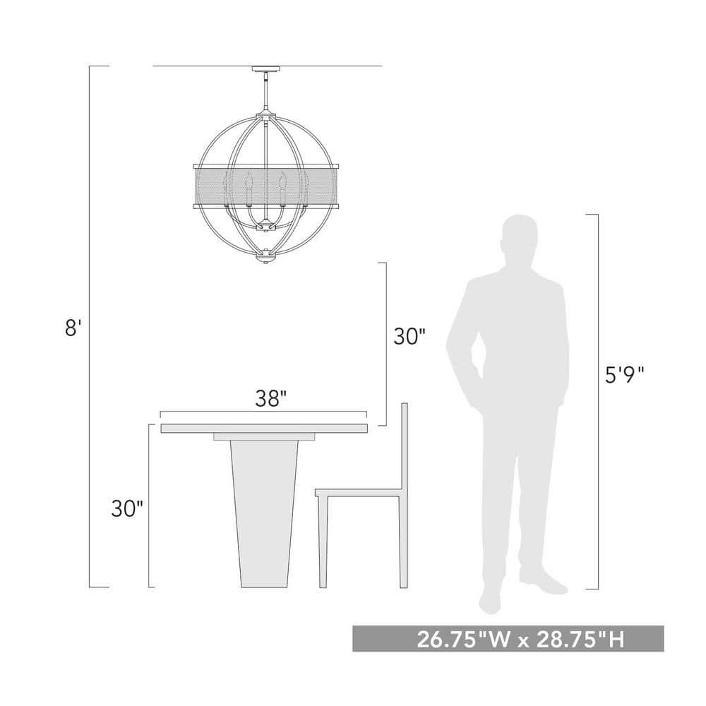 6 - Light Dimmable Chandelier