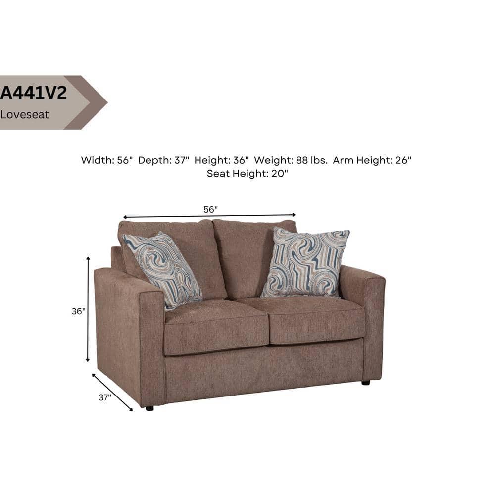 American Furniture Classics Delilah Model 8-020-A441V2 Loveseat with 2 Throw Pillows for Indoor Use