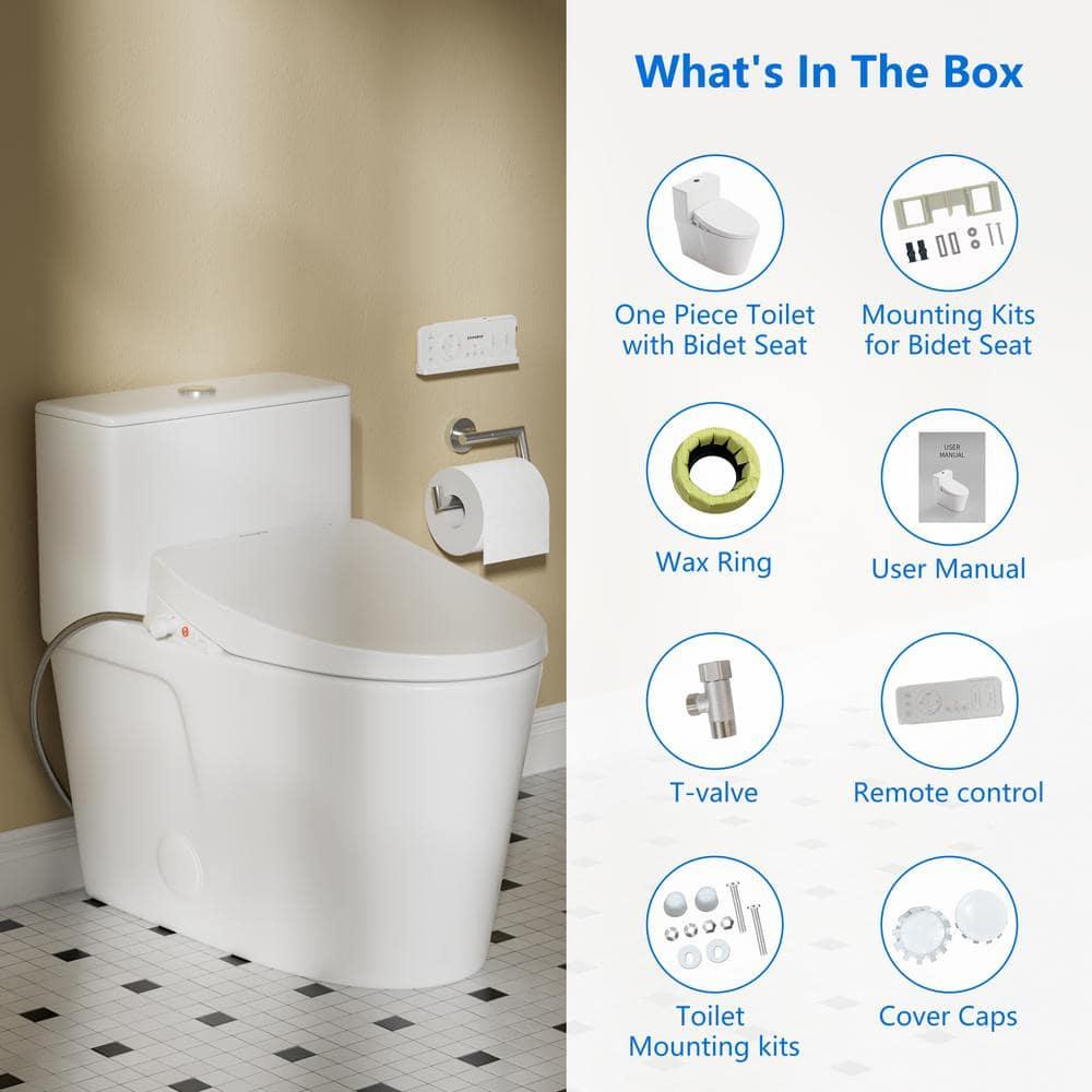 Casta Diva CD-Y020 Bidet Toilet Combo, Heated Seat, Warm Dryer, 1.0/1.6 GPF Power Dual Flush and MAP 1000g