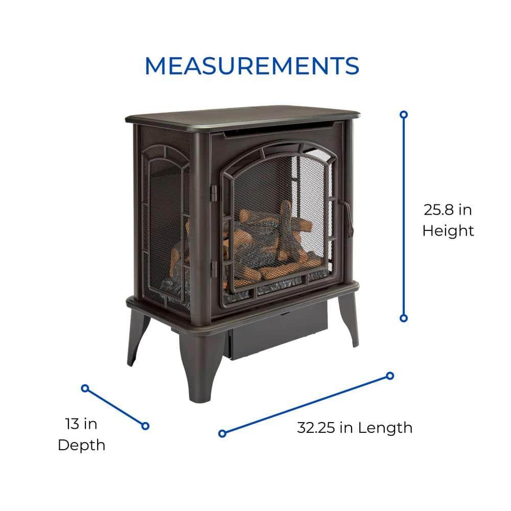 Bluegrass Living Bluegrass Living Panorama Vent Free Dual Fuel 3-Sided Gas Stove - 23,000 BTU, Remote Control, Black Finish - Model# BTSD23RT